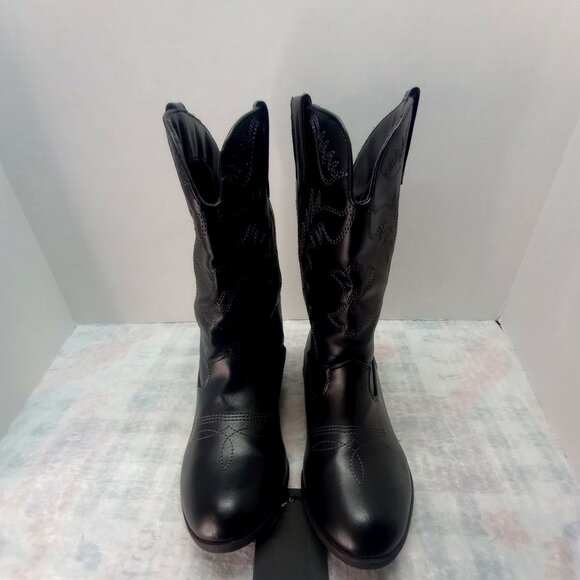 Dream Pairs Black Western Cowboy Boots - Size 5 - Picture 1 of 11